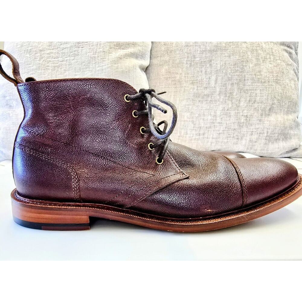 Banana Republic Cap Toe Oxford Leather Ankle Boot Brown Mens 7